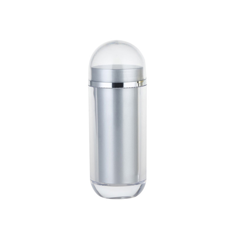 Botella de acrílico en forma de bala con interior plateado de 50/60 ml