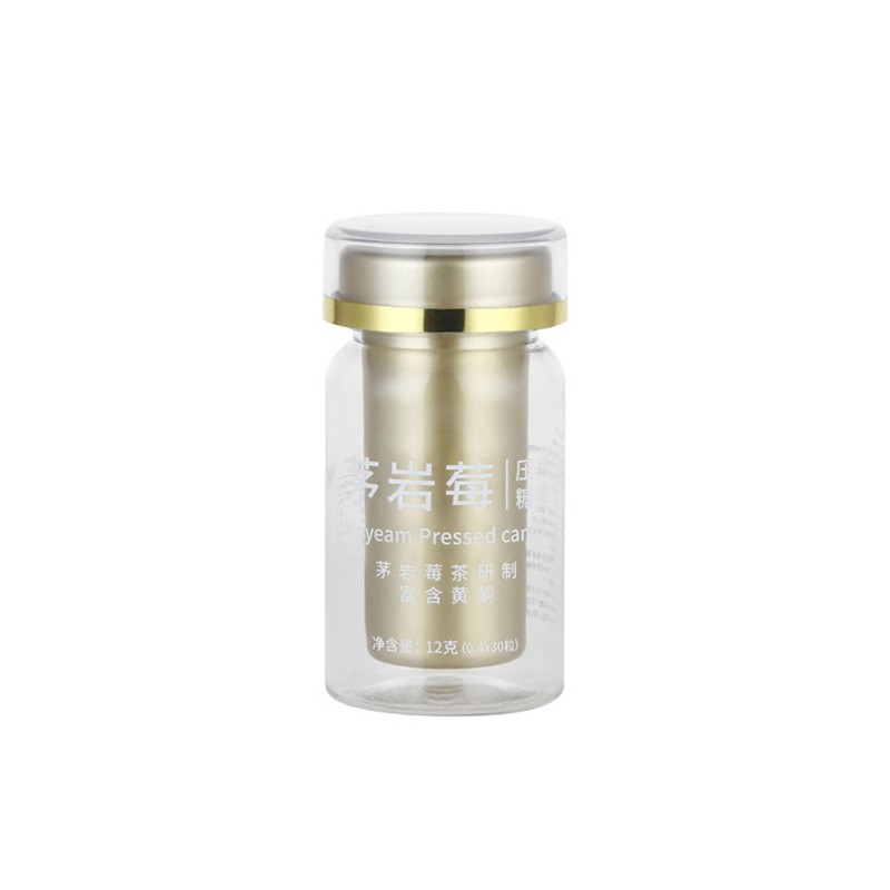 Botella de PET con acabado de acrílico para productos herbales de 100 ml