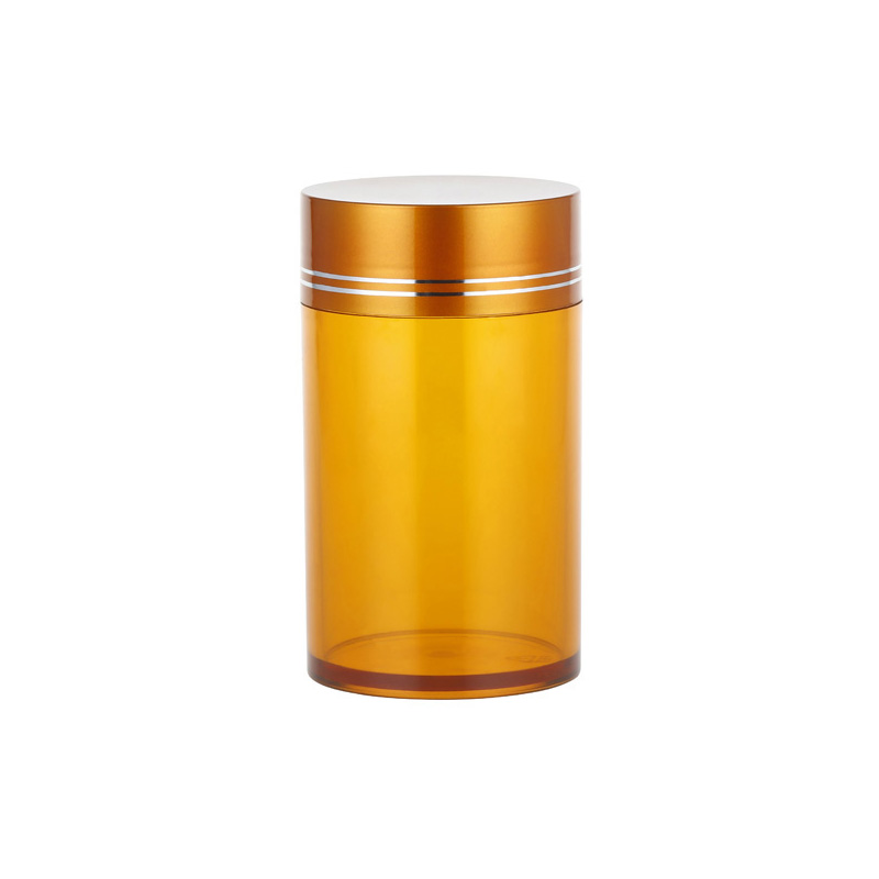 Botella de PET con tapa de aspecto metálico de 180 ml
