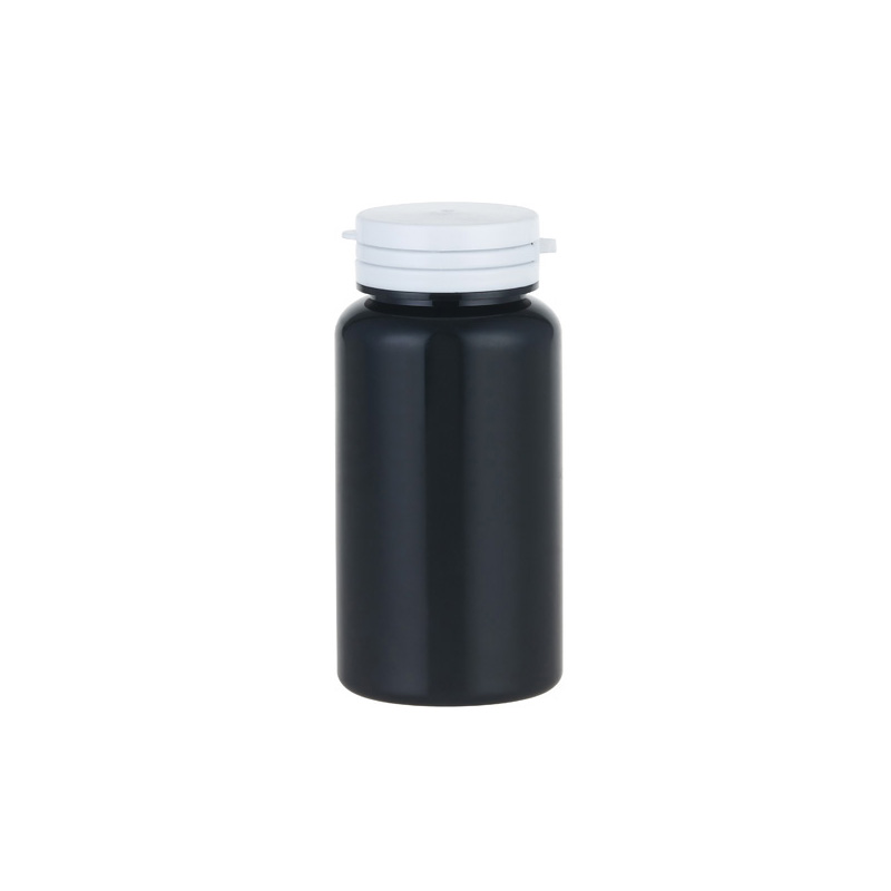 Botella monocolor de PET con cierre a presión para cápsulas de 120 ml