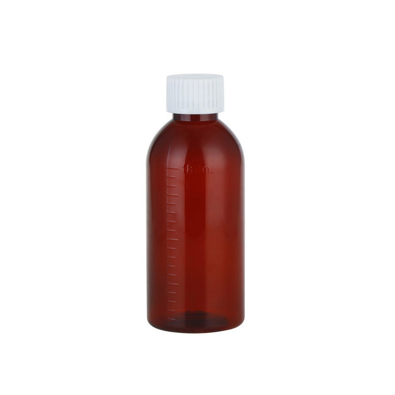 Botella ámbar para jarabe y suplementos de 180 ml