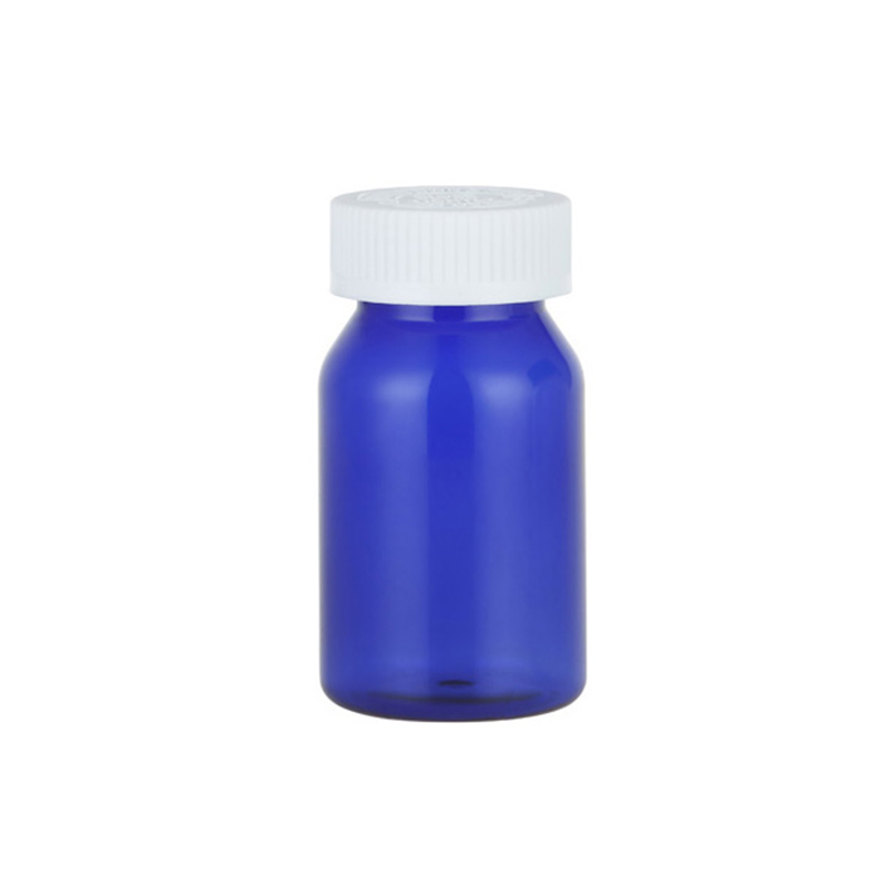 Botella de PET para vitaminas con hombros inclinados de 120 cc
